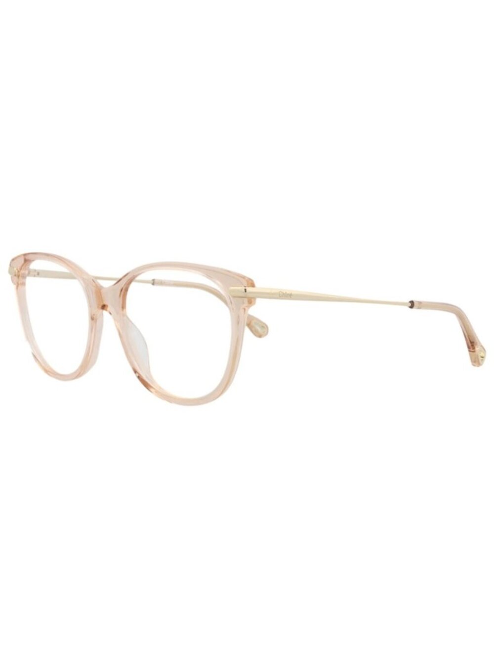 New Chloé Women's Eyeglasses Cat Eye Bio Acetate Frame Pink Gold Transparent